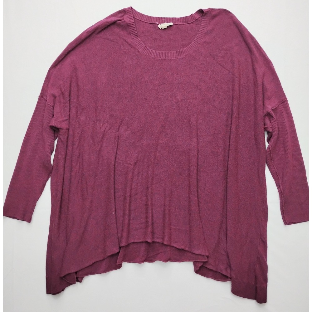Eileen Fisher Asymmetric Sweater Viscose Nylon Italian Yarn Purple Large